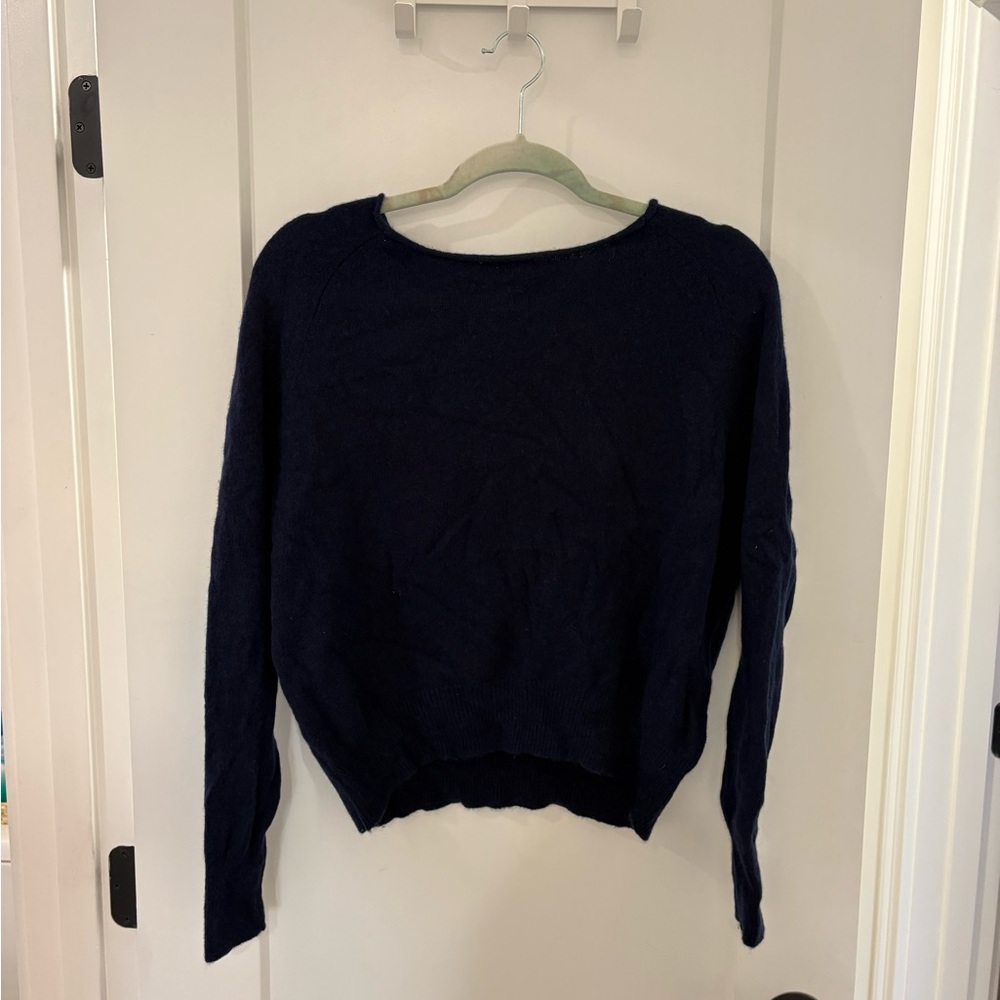 Quince Mongolian Cashmere Boatneck Sweater in Navy